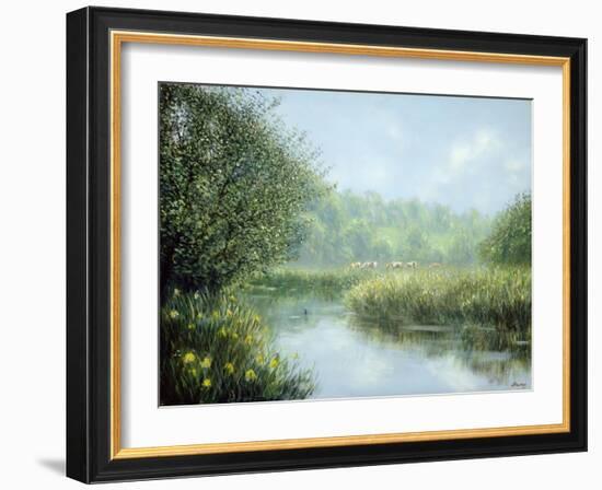 Cattle Grazing: Early Morning,-Edward Dawson-Framed Giclee Print