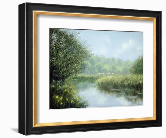 Cattle Grazing: Early Morning,-Edward Dawson-Framed Giclee Print