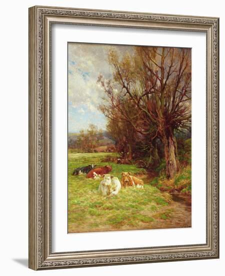 Cattle Grazing-Charles James Adams-Framed Giclee Print