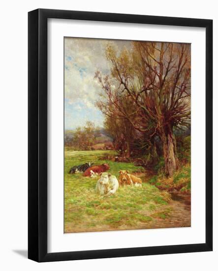 Cattle Grazing-Charles James Adams-Framed Giclee Print