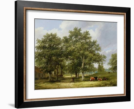 Cattle Grazing-James Stark-Framed Giclee Print