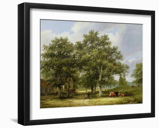 Cattle Grazing-James Stark-Framed Giclee Print