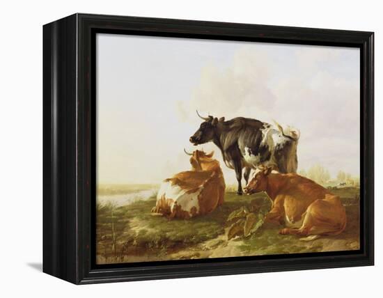 Cattle in a River Landscape-Thomas Sidney Cooper-Framed Premier Image Canvas