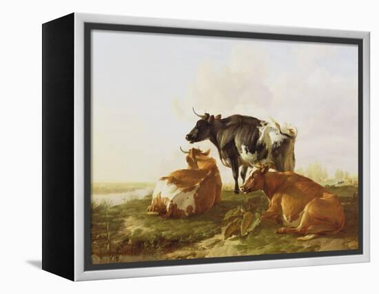 Cattle in a River Landscape-Thomas Sidney Cooper-Framed Premier Image Canvas