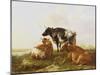 Cattle in a River Landscape-Thomas Sidney Cooper-Mounted Giclee Print