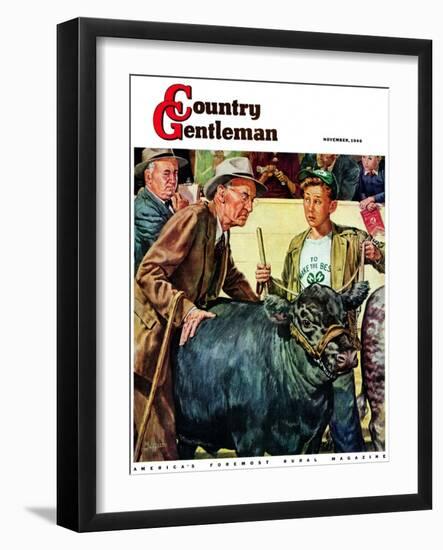 "Cattle Judging," Country Gentleman Cover, November 1, 1946-W.C. Griffith-Framed Giclee Print