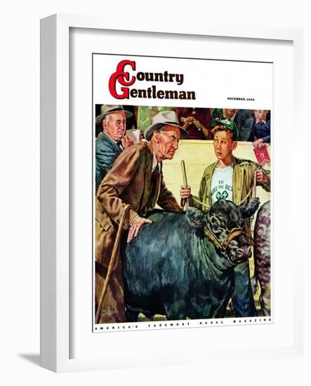 "Cattle Judging," Country Gentleman Cover, November 1, 1946-W.C. Griffith-Framed Giclee Print