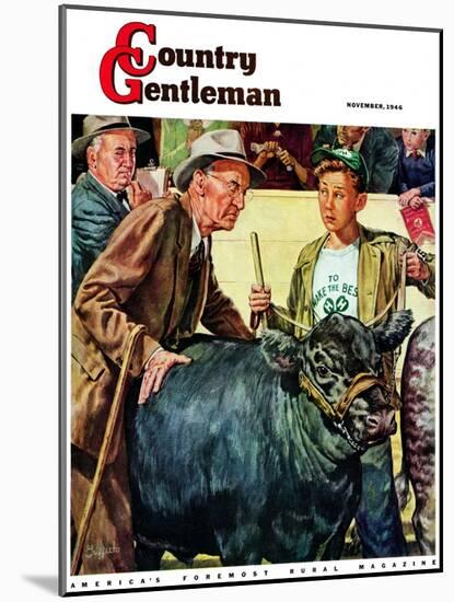 "Cattle Judging," Country Gentleman Cover, November 1, 1946-W.C. Griffith-Mounted Giclee Print