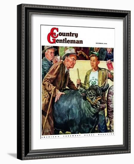 "Cattle Judging," Country Gentleman Cover, November 1, 1946-W.C. Griffith-Framed Giclee Print