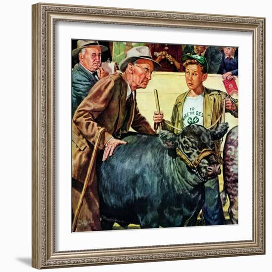"Cattle Judging,"November 1, 1946-W.C. Griffith-Framed Giclee Print
