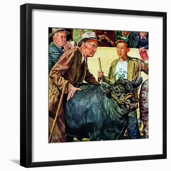 "Cattle Judging,"November 1, 1946-W.C. Griffith-Framed Giclee Print