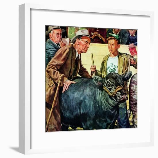 "Cattle Judging,"November 1, 1946-W.C. Griffith-Framed Giclee Print