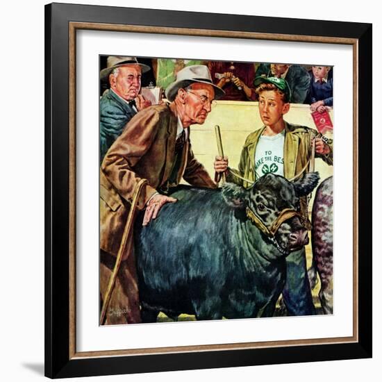 "Cattle Judging,"November 1, 1946-W.C. Griffith-Framed Giclee Print