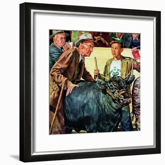 "Cattle Judging,"November 1, 1946-W.C. Griffith-Framed Giclee Print