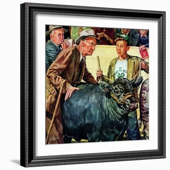 "Cattle Judging,"November 1, 1946-W.C. Griffith-Framed Giclee Print