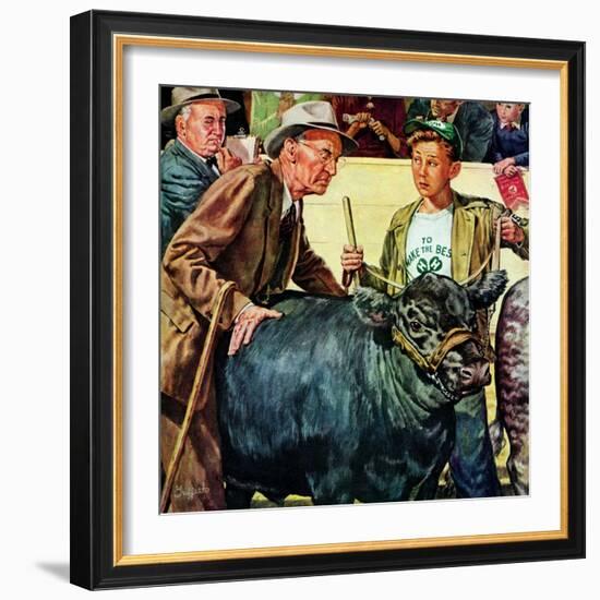 "Cattle Judging,"November 1, 1946-W.C. Griffith-Framed Giclee Print