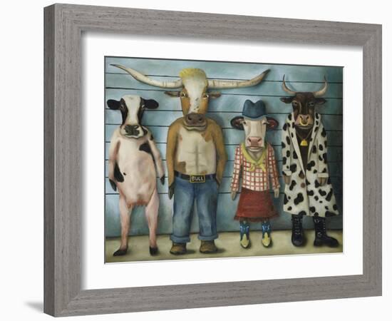 Cattle Line Up-Leah Saulnier-Framed Giclee Print