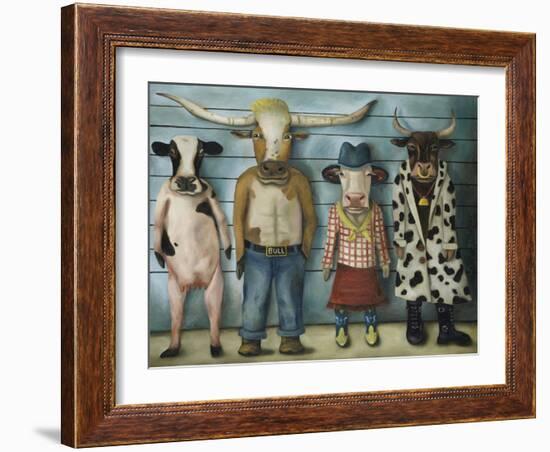 Cattle Line Up-Leah Saulnier-Framed Giclee Print