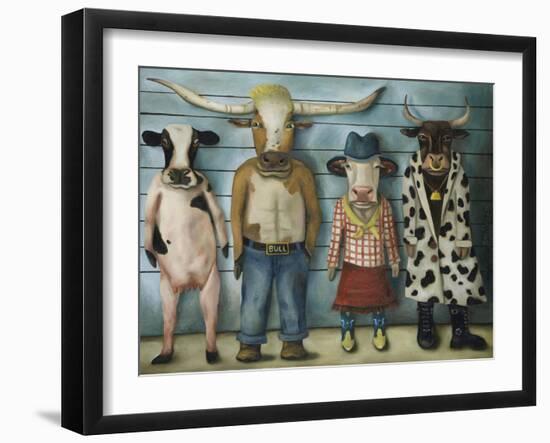 Cattle Line Up-Leah Saulnier-Framed Giclee Print