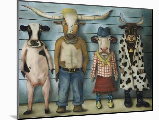 Cattle Line Up-Leah Saulnier-Mounted Giclee Print