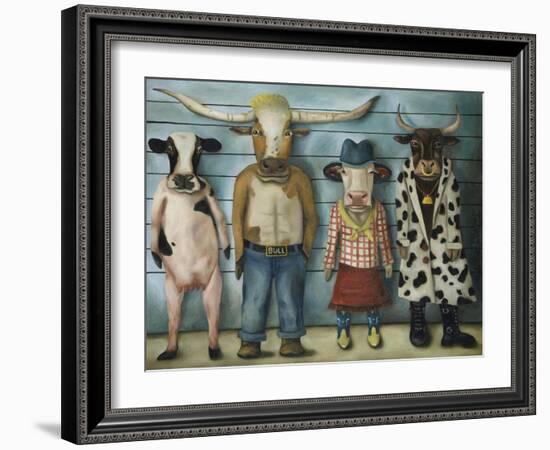 Cattle Line Up-Leah Saulnier-Framed Giclee Print