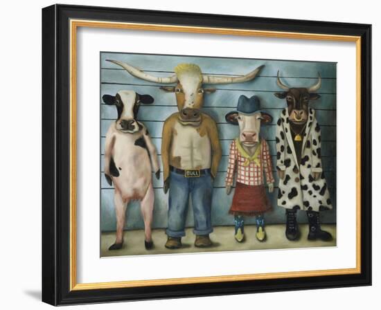 Cattle Line Up-Leah Saulnier-Framed Giclee Print