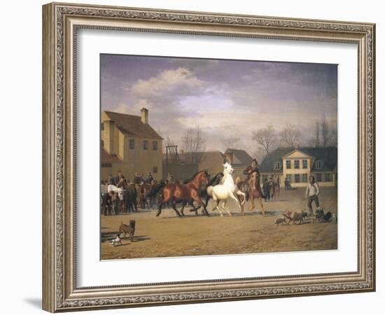 Cattle Market Along the Vesterbrogade in Copenhagen, 1858-Carl Donner-Framed Giclee Print