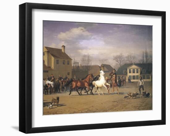 Cattle Market Along the Vesterbrogade in Copenhagen, 1858-Carl Donner-Framed Giclee Print