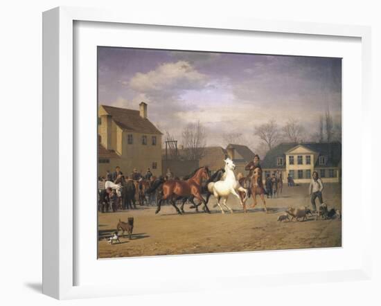 Cattle Market Along the Vesterbrogade in Copenhagen, 1858-Carl Donner-Framed Giclee Print