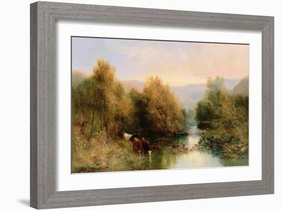 Cattle on the Dart in Autumn-William Widgery-Framed Giclee Print