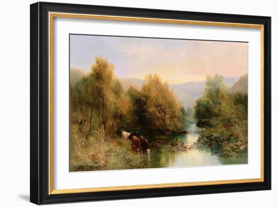 Cattle on the Dart in Autumn-William Widgery-Framed Giclee Print