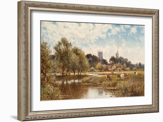 Cattle Watering, Kempstead-On-Thames-Alfred Augustus Glendening-Framed Giclee Print