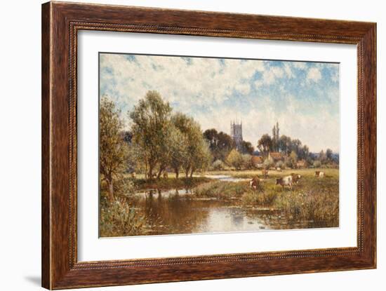 Cattle Watering, Kempstead-On-Thames-Alfred Augustus Glendening-Framed Giclee Print