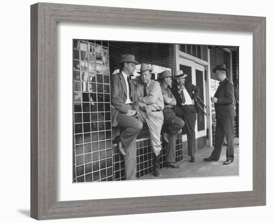 Cattlemen Standing in Front of a Cafe-Dmitri Kessel-Framed Photographic Print