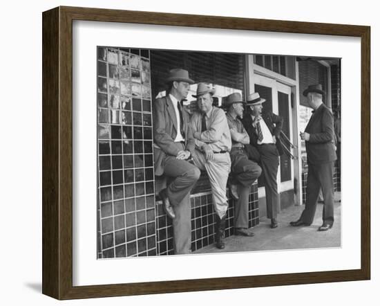 Cattlemen Standing in Front of a Cafe-Dmitri Kessel-Framed Photographic Print