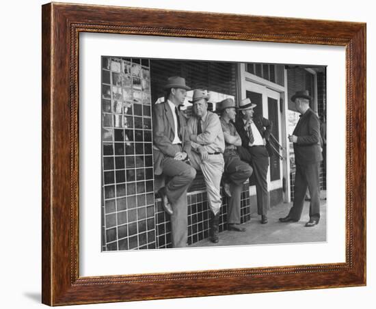 Cattlemen Standing in Front of a Cafe-Dmitri Kessel-Framed Photographic Print