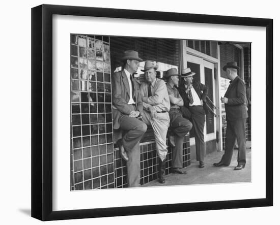 Cattlemen Standing in Front of a Cafe-Dmitri Kessel-Framed Photographic Print