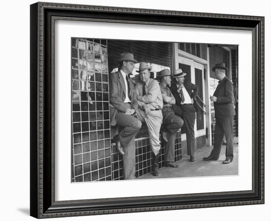 Cattlemen Standing in Front of a Cafe-Dmitri Kessel-Framed Photographic Print