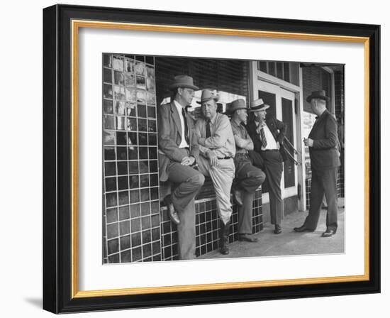 Cattlemen Standing in Front of a Cafe-Dmitri Kessel-Framed Photographic Print