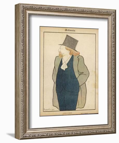 Catulle Mendes French Writer in His Hat and Coat-Leonetto Cappiello-Framed Art Print