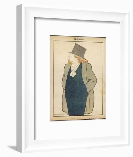 Catulle Mendes French Writer in His Hat and Coat-Leonetto Cappiello-Framed Art Print