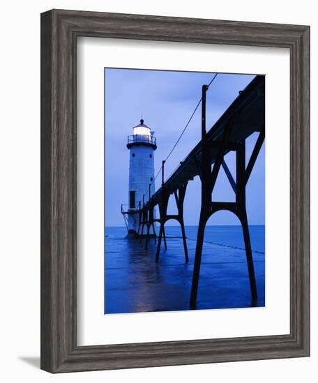 Catwalk to Door of Lighthouse-Walter Bibikow-Framed Photographic Print