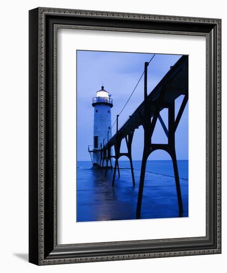 Catwalk to Door of Lighthouse-Walter Bibikow-Framed Photographic Print