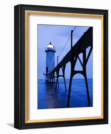 Catwalk to Door of Lighthouse-Walter Bibikow-Framed Photographic Print