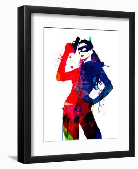 Catwoman Watercolor-Lana Feldman-Framed Premium Giclee Print