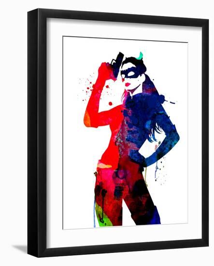 Catwoman Watercolor-Lana Feldman-Framed Art Print