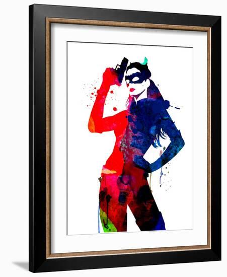 Catwoman Watercolor-Lana Feldman-Framed Art Print