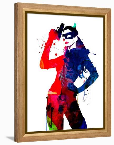 Catwoman Watercolor-Lana Feldman-Framed Stretched Canvas