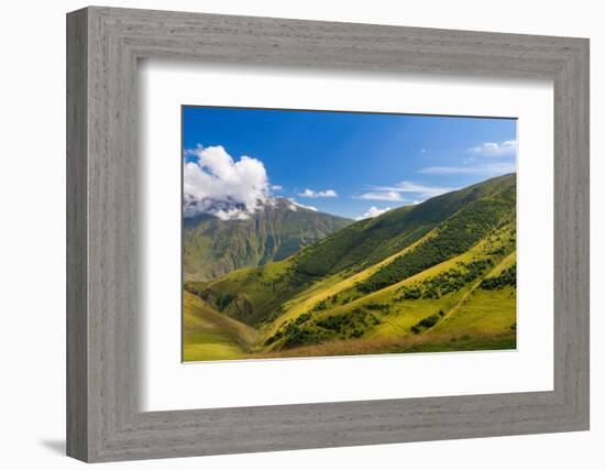 Caucasian mountains near Gergeti, Kazbegi mountains-Jan Miracky-Framed Photographic Print