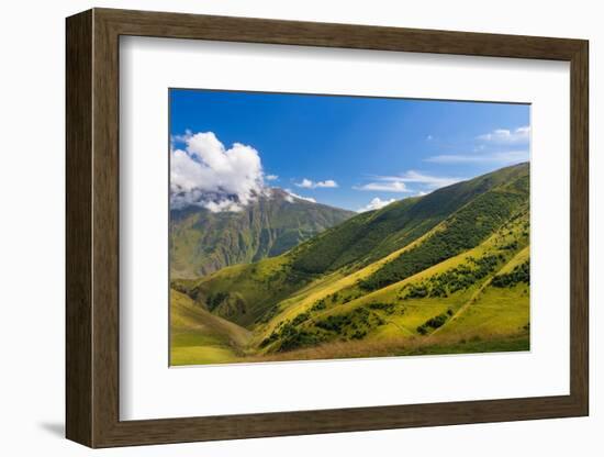 Caucasian mountains near Gergeti, Kazbegi mountains-Jan Miracky-Framed Photographic Print